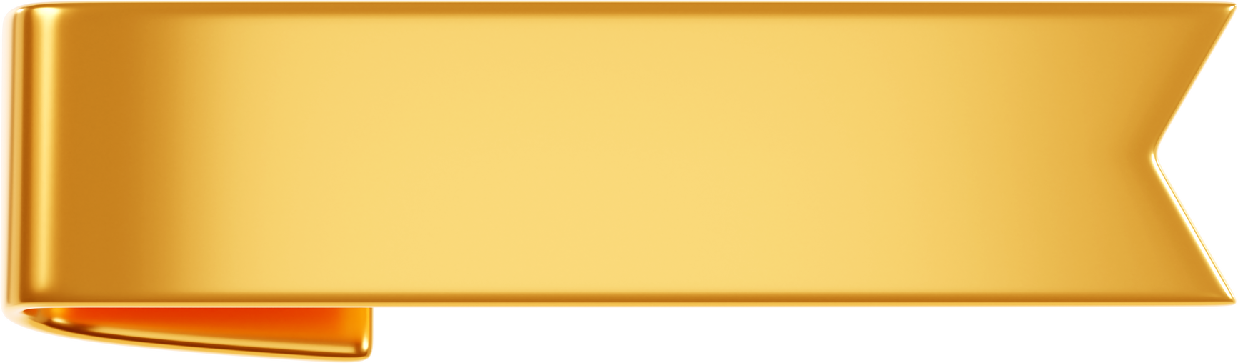 Gold Ribbon Banner 3d