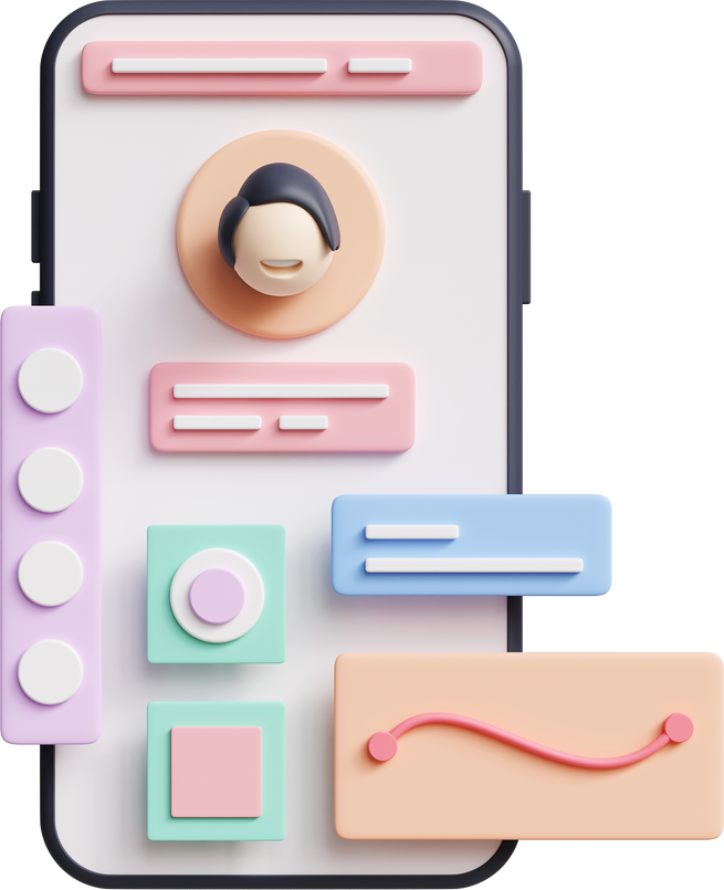 Mobile app development 3d illustration