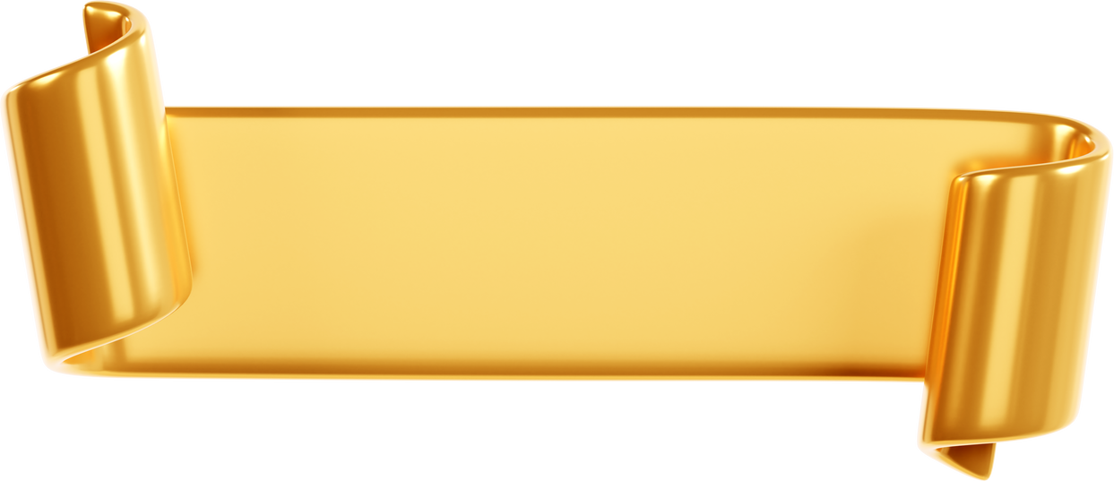 Golden Ribbon Text Box 3d
